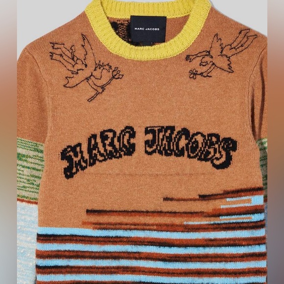 🔥🔥🔥NEW Marc Jacobs The Tattoo Crewneck Printed Wool Sweater - Picture 4 of 11